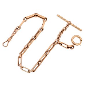 Antique Watch Chain Victorian, late 19th c. 14k Rose Gold