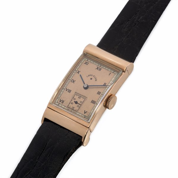 Lord Elgin Asymmetric Case 14k Rose Gold circa 1940